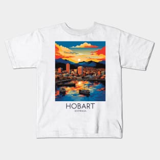 A Pop Art Travel Print of Hobart - Australia Kids T-Shirt